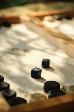 An open board for playing backgammon 写真素材