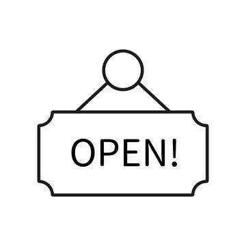 Open board sign Stock Illustration