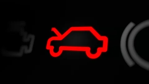 Open Bonnet Warning Light on Car Dashboard. Stock Footage 117790469