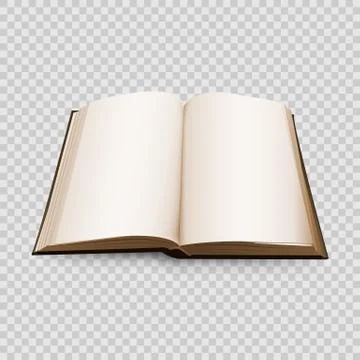 Open Book 3d isolated on transparent background. Vector illustration. Stock Illustration
