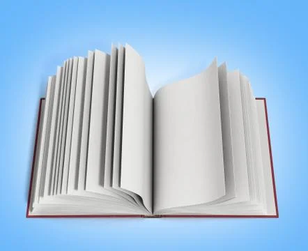 Open book 3d render on gradient background Illustrazione stock