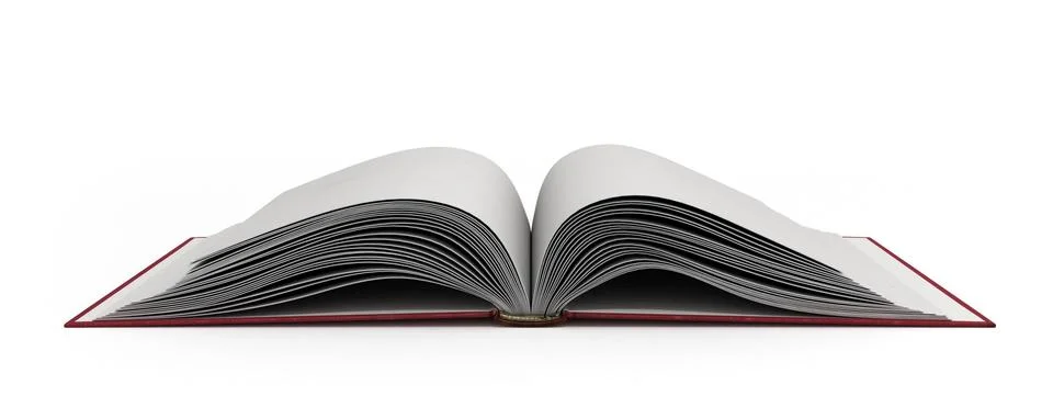 Open book 3d render on white background Stock Illustration