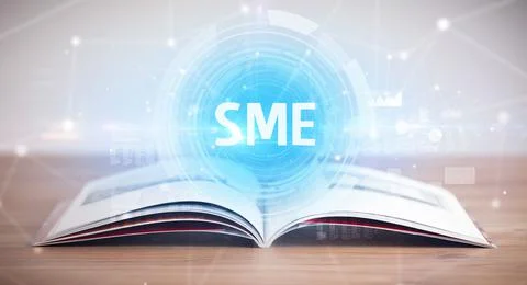 Open book with abbreviation concept Stock Photos