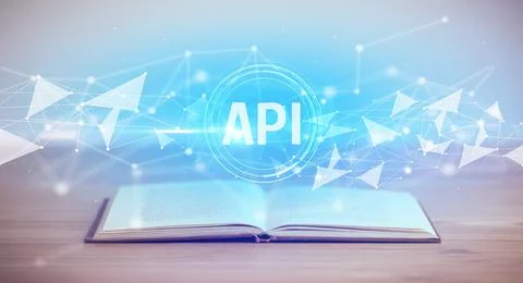 Open book with abbreviation concept Stock Photos
