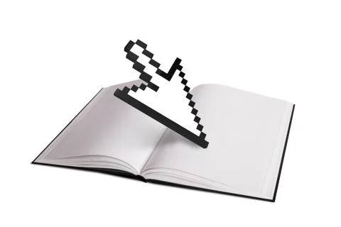 Open book and arrow cursor Stock Illustration
