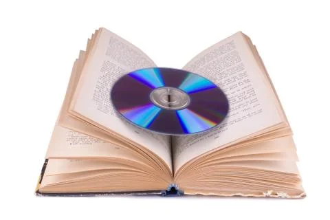 Open book and cd Stock Photos