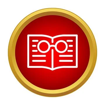 Open book and classic reading glasses icon Stock Illustration
