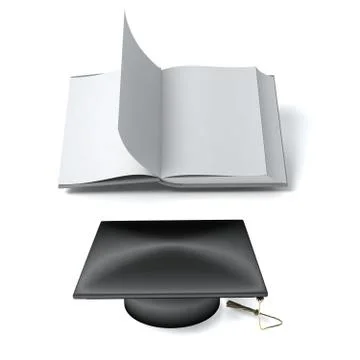 Open book and hat Stock Photos