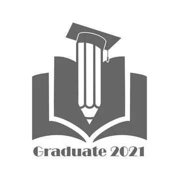 Open book and pencil. A simple vector illustration for the logo, emblem, or b Stock Illustration