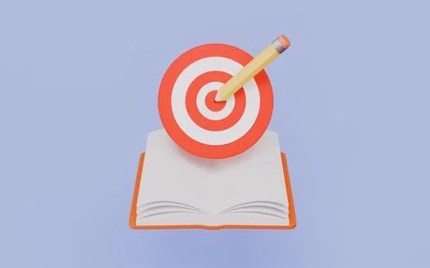 Open book and target for education, Learning or study for skill development Stock Illustration