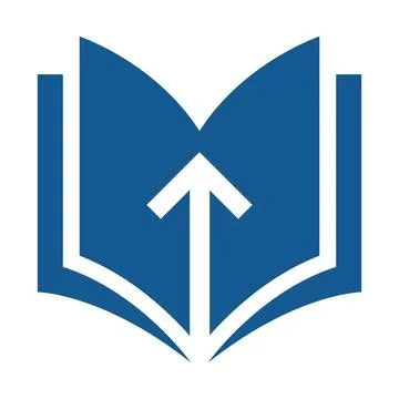 Open Book Arrow Logo Education Learning Growth Stock Illustration