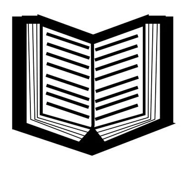 Open book black and white design Stock Illustration