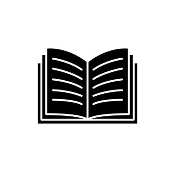 Open book black icon, vector sign on isolated background. Open book concept Stock Illustration