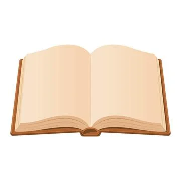 Open book with blank pages flat cartoon illustration Stock-Illustration