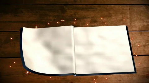 Open book with blank pages  Stock Footage 586502