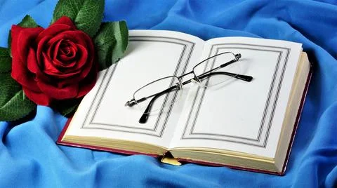 An open book with blank pages. Stock Photos