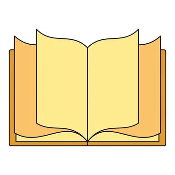 Open book with blank yellow pages Stock Illustration