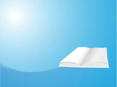 Open book on blue background Stock Illustration