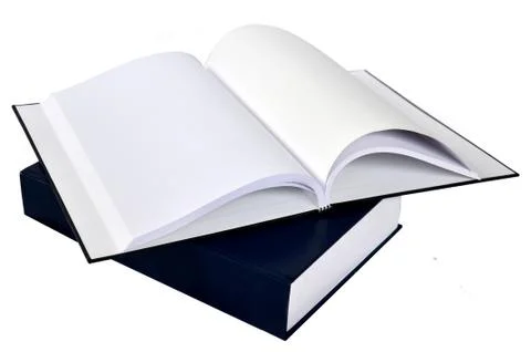 Open book blue on white background Stock Photos