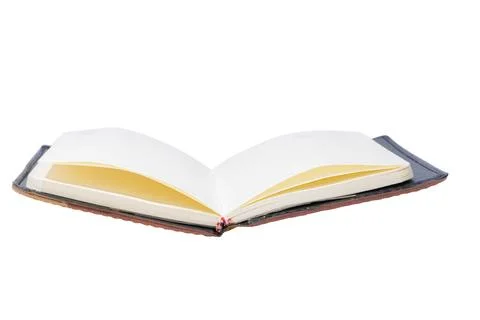The open book of the book on the white background Stock Photos