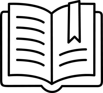 Open book with bookmark education graphic Stock Illustration