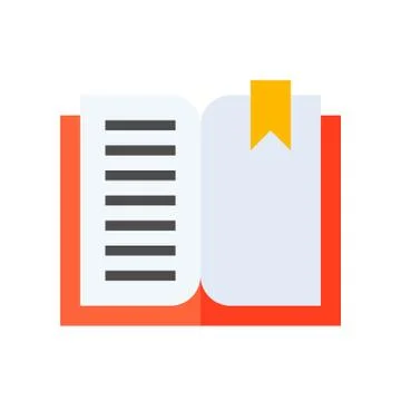 Open book with bookmark, flat style icon Stock Illustration
