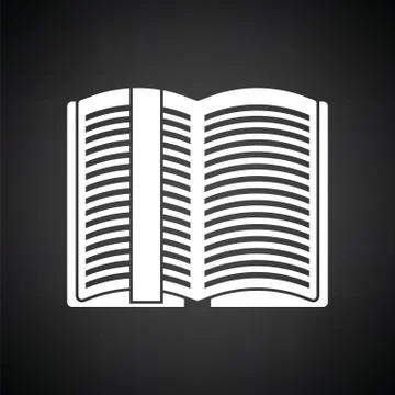 Open book with bookmark icon Stock Illustration
