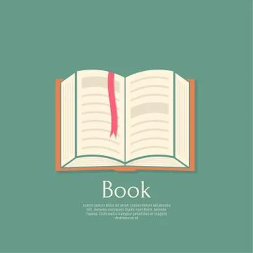 Open book with a bookmark Illustration
