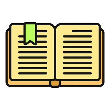 Open book with bookmark for reading knowledge and education Stock Illustration