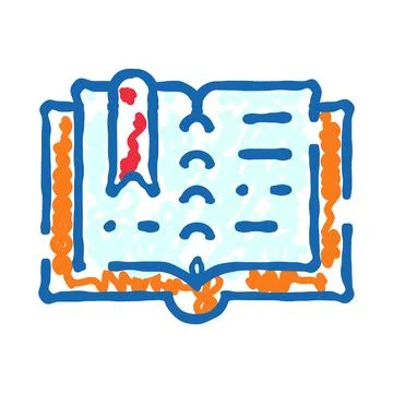 Open book with bookmark showing learning and education Stock Illustration