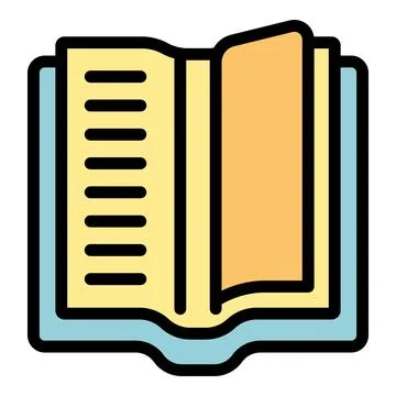 Open book with bookmark showing lines of text for education Stock Illustration