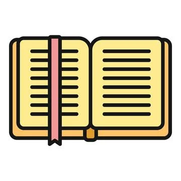 Open book with bookmark showing reading and education concept Stock Illustration
