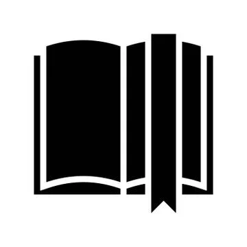 Open book with bookmark, solid style icon 스톡 일러스트