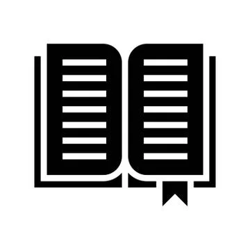 Open book with bookmark, solid style icon 스톡 일러스트