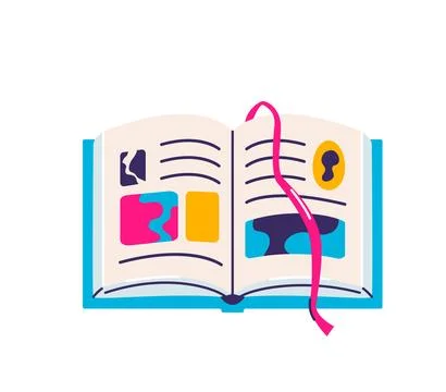 Open book with bookmark vector illustration isolated on white background Stock Illustration
