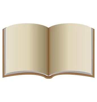 Open book with brown cover Stock Illustration