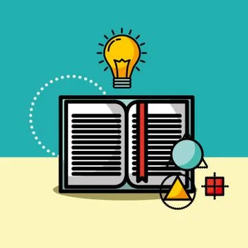 Open book bulb light idea creativity Illustrazione stock