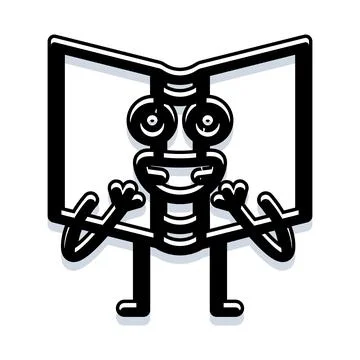 Open book character having a happy expression Stock Illustration