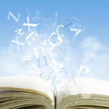 Open book on a cloud Stock Illustration