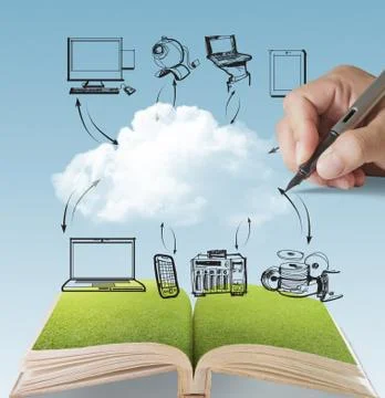 Open book of cloud network Stock Illustration