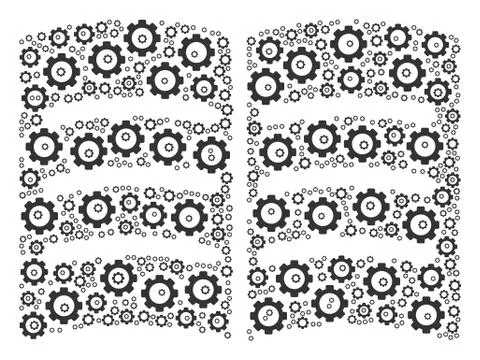 Open Book Collage of Cog Illustrazione stock