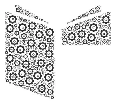 Open Book Collage of Cog Illustrazione stock