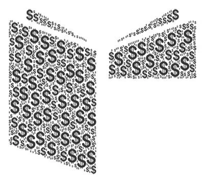 Open Book Collage of Dollar Illustrazione stock