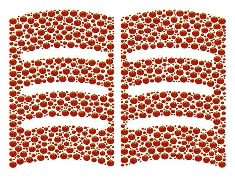 Open Book Collage of Tomato Illustrazione stock