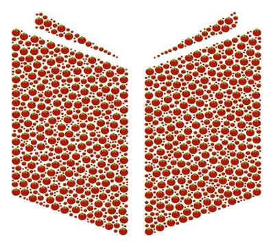 Open Book Collage of Tomato 스톡 일러스트