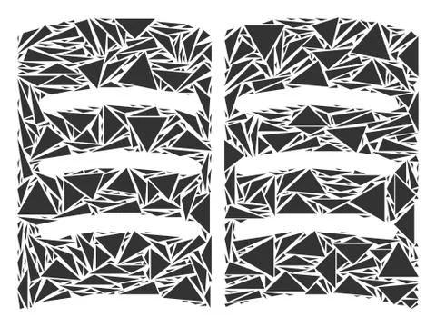 Open Book Collage of Triangles 스톡 일러스트