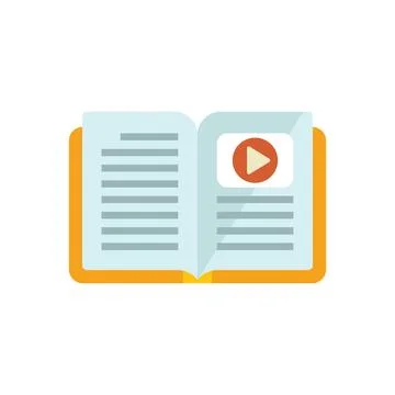 Open book combining text with video tutorial content Stock Illustration