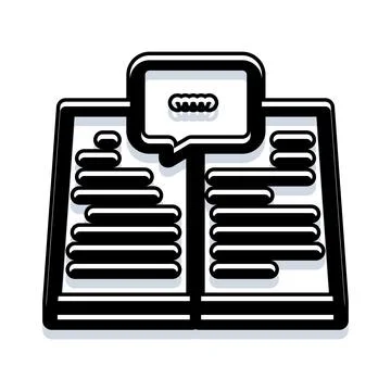 Open book communicating information and learning concept Stock Illustration