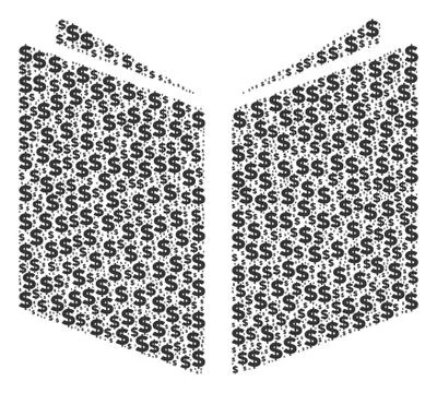 Open Book Composition of Dollar and Dots イラスト素材