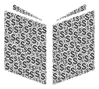Open Book Composition of Dollar Stock Illustration